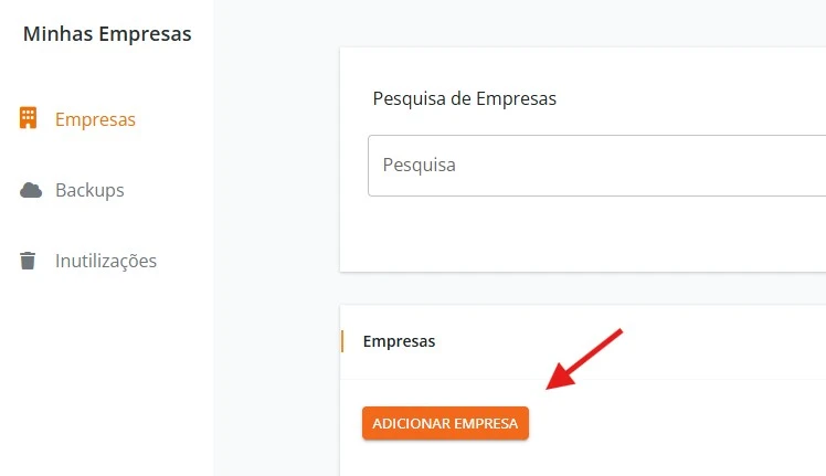 Cadastro de empresas